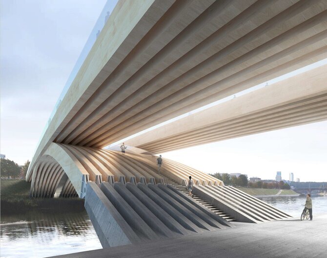 KILD architektai ir TEC Infrastructure vizualizacija/Tiltas per Nerį