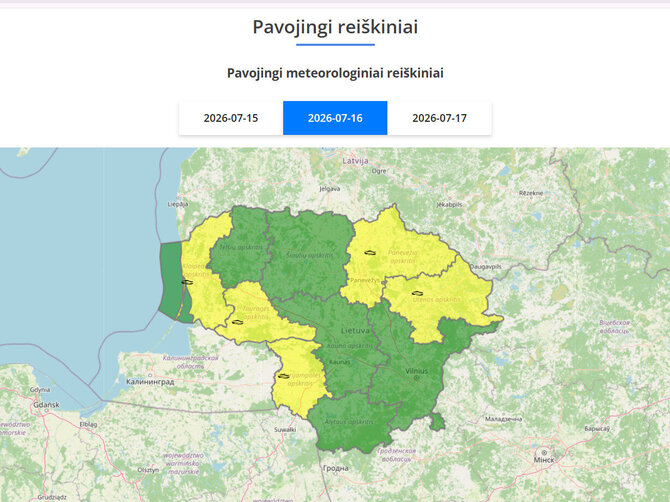 meteo.lt nuotr./Įspėjimas dėl rūko liepos 16 d. naktį