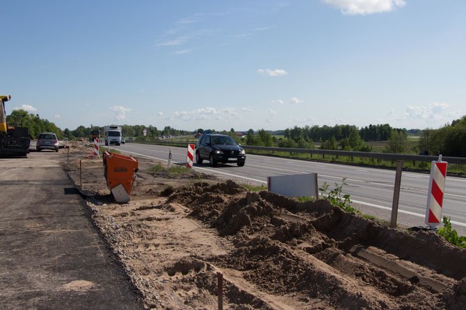 15min/Violetos Grigaliūnaitės nuotr./Rekonstruojamas „Via Balticos“ ruožas Kauno rajone