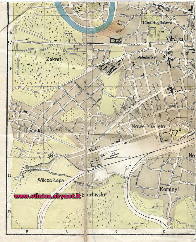 Senas Vilniaus dalies žemėlapis