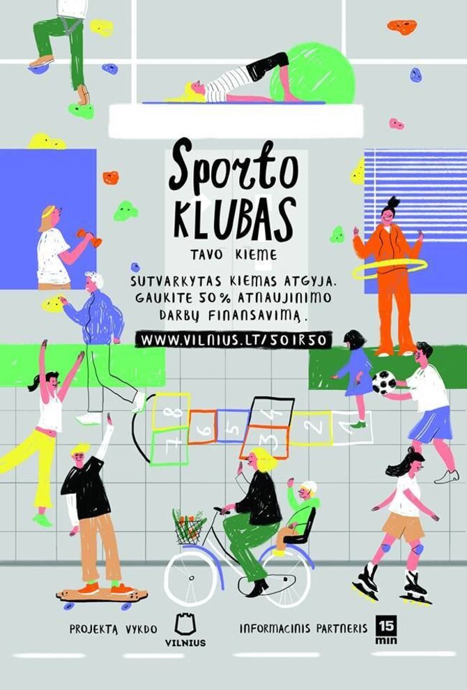Vilniaus m. sav. iliustracija/Kiemų sutvarkymo programos palakatai
