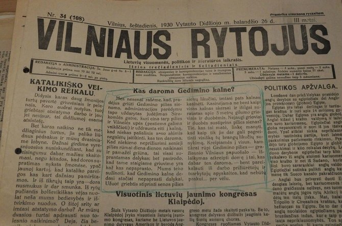 Mariano Sokalskio nuotr./Savaitraščio „Vilniaus rytojus“ 1930 m. balandžio mėn. pranešimai, išsaugoti LCVA