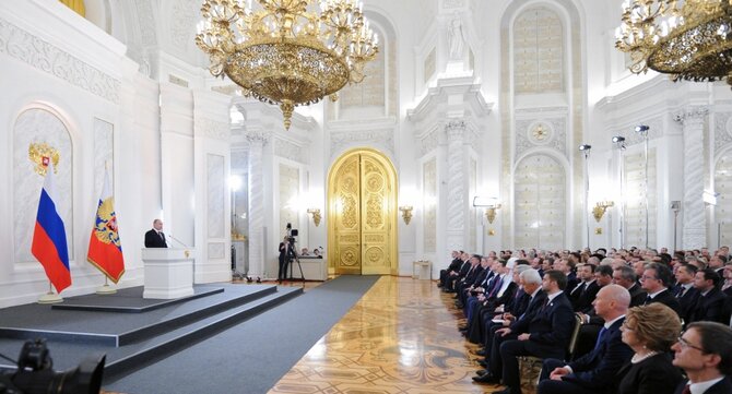 Vladimiro Putino metinis pranešimas Kremliuje