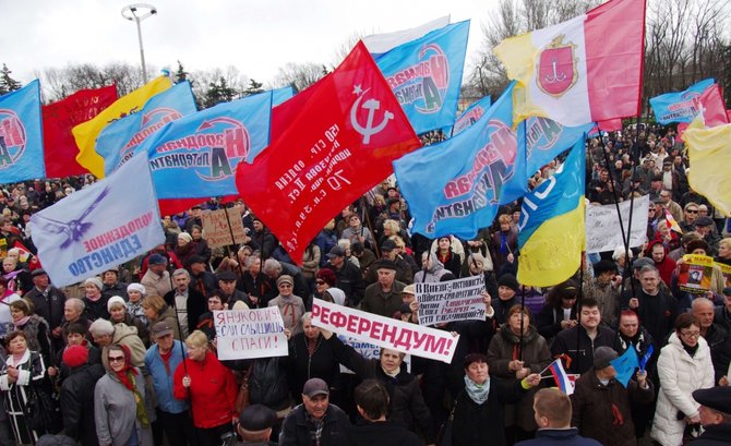 AFP/„Scanpix“ nuotr./Prorusiškas protestas Odesoje