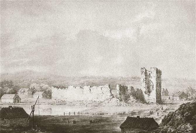 Napoleono Ordos piešinys "Krėvos pilis" (XIX a.)