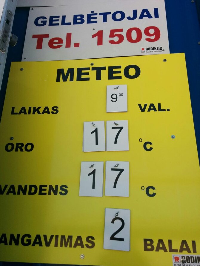 Rytinė oro temperatūra dieną kiek pakils, tačiau vanduo išliks vėsus.