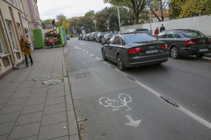 Luko Balandžio / 15min nuotr./Dviračių takas Rūdninkų gatvėje