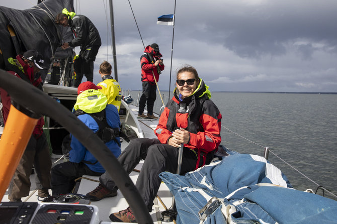 Luko Balandžio / 15min nuotr./Monika Svėrytė jachtoje „Ambersail2“