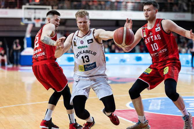 Lukas Balandis / BNS nuotr./Vilniaus „Rytas“ – Panevėžio „Lietkabelis“. Kristupas Žemaitis.