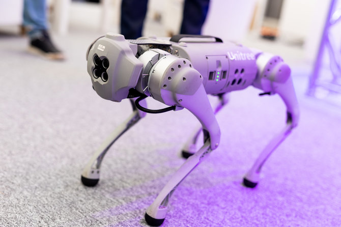Lukas Balandis / BNS nuotr./Tecnologijų kompanijos „Accenture“ šuo robotas