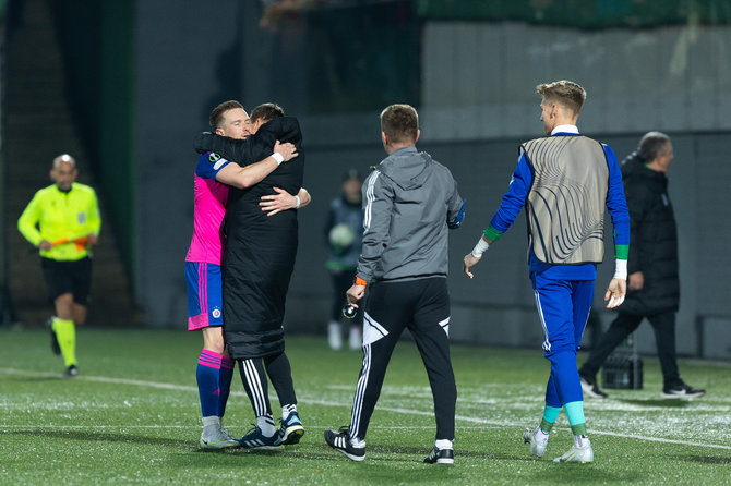 Lukas Balandis / BNS nuotr./„Slovan“ emocijos po rungtynių