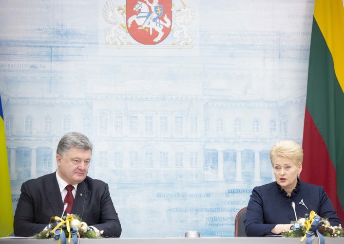 Luko Balandžio/15min.lt nuotr./Petro Porošenka ir Dalia Grybauskaitė