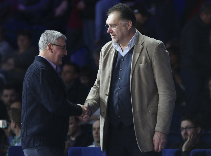 Luko Balandžio/15min.lt nuotr./Jonas Kazlauskas ir Arvydas Sabonis