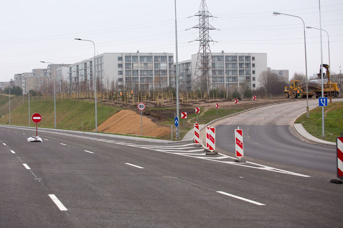 Luko Balandžio / 15min nuotr./Įvažiavimas į Vilniaus vakarinio aplinkkelio III etapo statybvietę