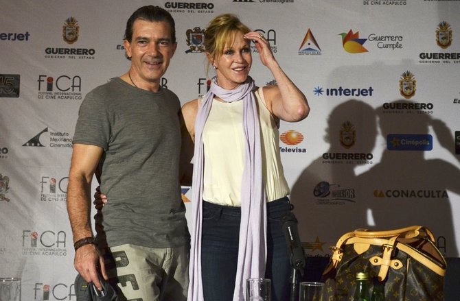 „Scanpix“ nuotr./Antonio Banderasas ir Melanie Griffith