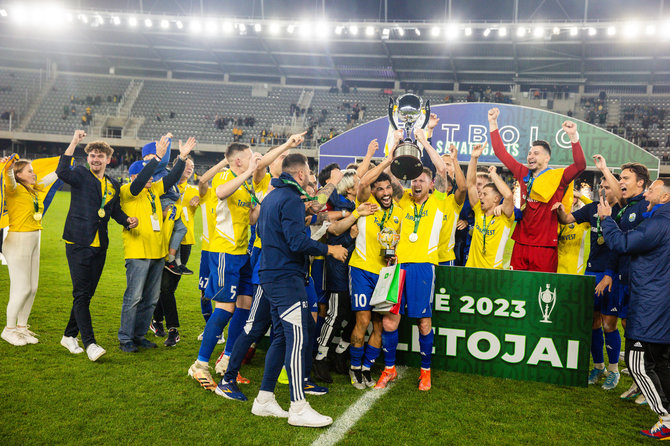 Teodoro Biliūno / BNS nuotr./„TransInvest“ triumfas 2023 m. LFF taurės finale