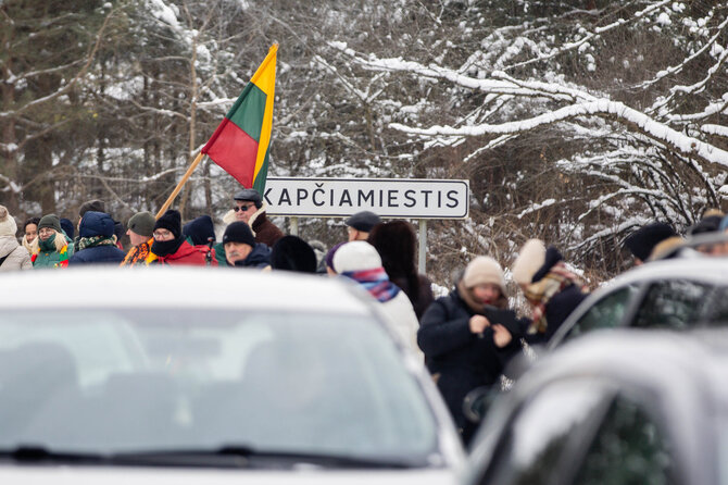 Teodoro Biliūno / BNS nuotr./Akcija „Kapčiamiestis gyvenimui - ne poligonui!"