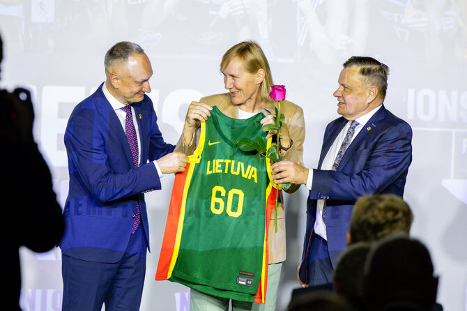 Teodoro Biliūno / BNS nuotr./2027 Europos moterų krepšinio pirmenybių finalinio etapo Lietuvoje pristatymas