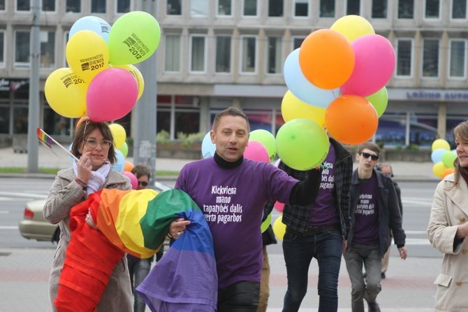 Vytauto Valentinavičiaus nuotr./Akcija prieš homofobiją