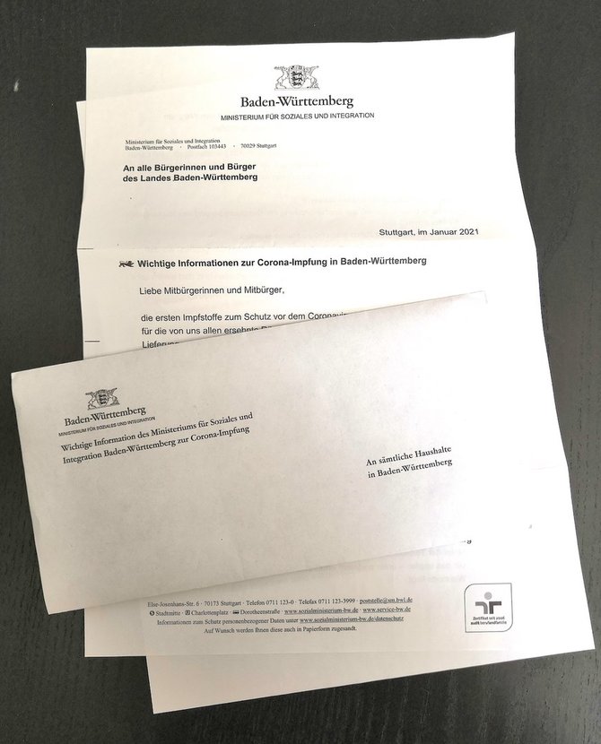Eglė Zicari/Vokietijoje gyventojams siunčiami laiškai dėl skiepų nuo COVID-19