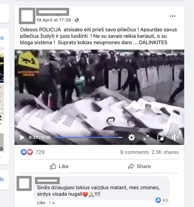 Ekrano nuotr. iš „Facebook“/Ukrainiečių pareigūnų akcija interpretuota netiksliai