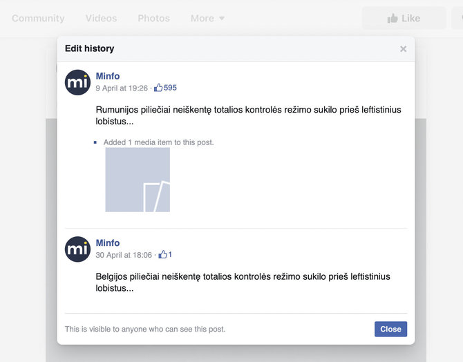 Ekrano nuotr. iš „Facebook“/Įrašas buvo iš dalies patikslintas