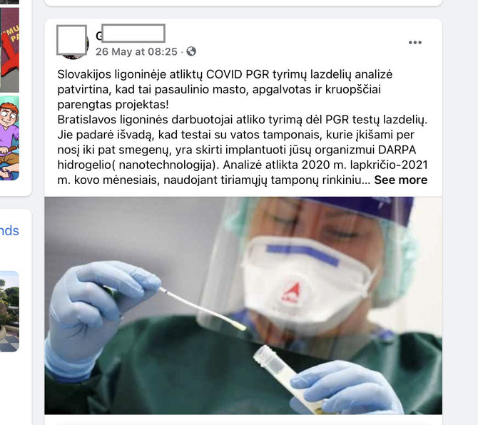 Ekrano nuotr. iš „Facebook“/„Facebook“ vartotoja gąsdina, esą PGR testai kelia pavojų