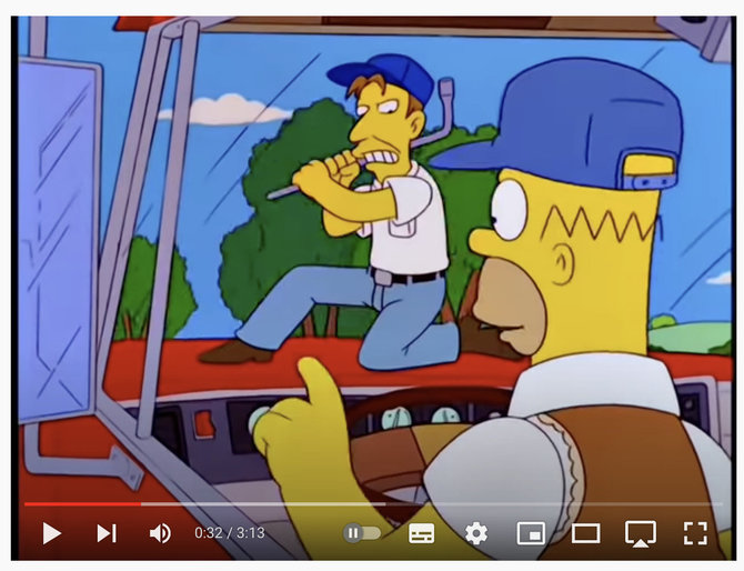 Ekrano nuotr. iš „YouTube“/Vilkikų vairuotojai „Simpsonuose“ protestavo ne prieš valdžią, o prieš Homerįį