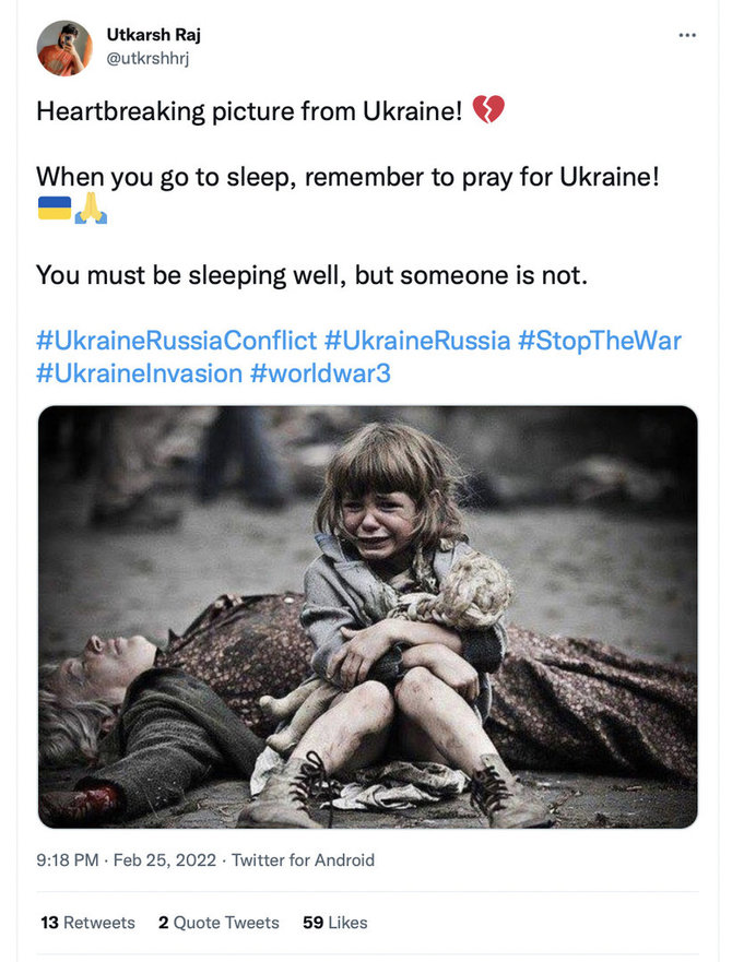 Ekrano nuotr. iš „Twitter“/Socialinių tinklų vartotojai nuotrauka dalijasi kaip daryta per karą Ukrainoje