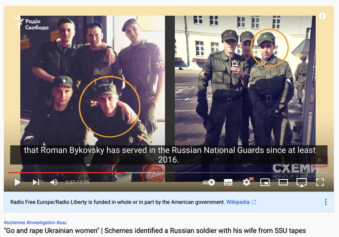 Ekrano nuotr. iš „YouTube“/Romanas Bykovskis anksčiau tarnavo „Rosgvardijoje“