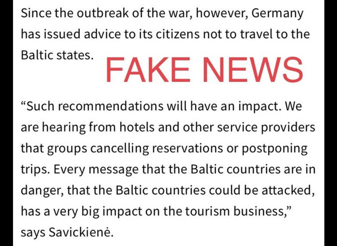 Ekrano nuotr. iš „Facebook“/Vokietijos ambasada paneigė, kad turistams buvo patarta vengti kelionių į Baltijos šalis