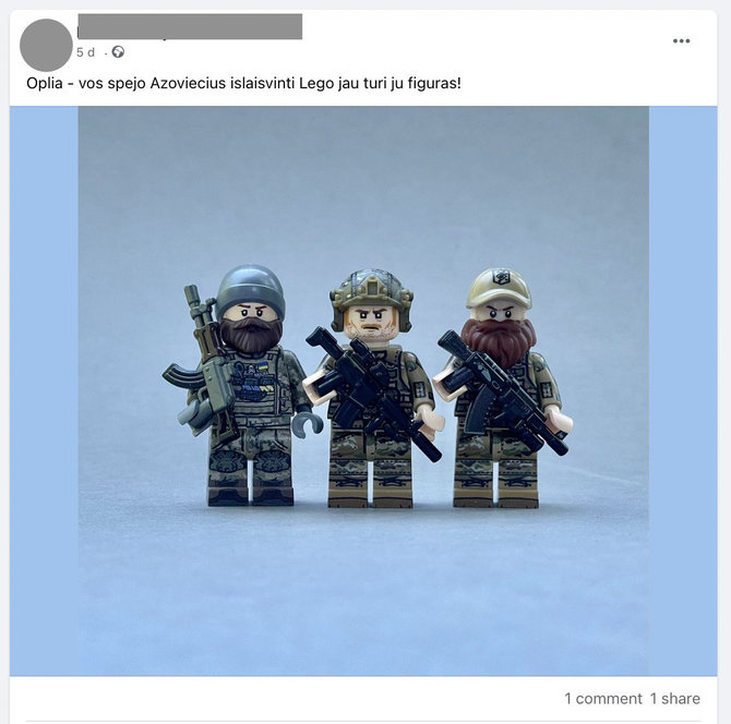 Ekrano nuotr. iš „Facebook“/Figūrėlėms sukurti panaudotos „Lego“ detalės, bet jas sukūrė ne ši Danijos kompanija