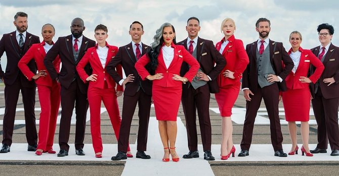 Nuotr. iš virginatlantic.com/„Virgin Atlantic“ žengė netradicinį žingsnį – atsisakė nurodymo darbuotojams dėvėti drabužius, atitinkančius jų fizinę lytį