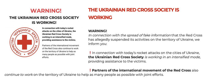 Ekrano nuotr. iš redcross.org.ua/Raudonojo Kryžiaus atstovai paneigė nutraukiantys darbą Ukrainoje, priešingai, jį net suintensyvino