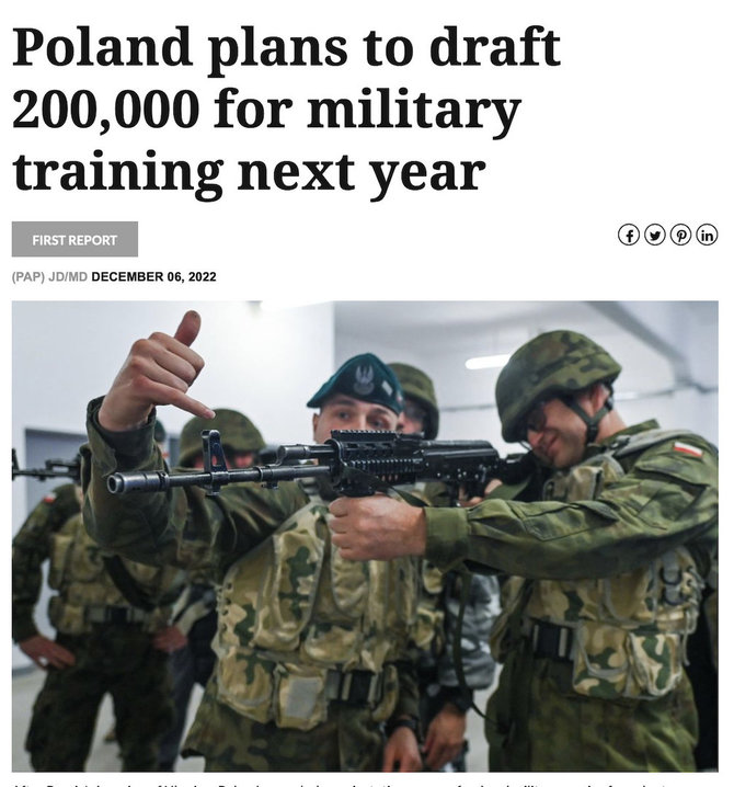Ekrano nuotr. iš thefirstnews.com/Lenkijoje planuojama rengti karinius mokymus, bet tai nėra mobilizacija