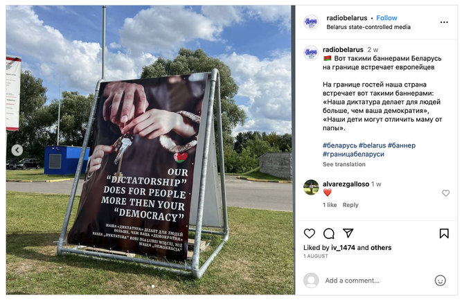 Ekrano nuotr. iš „Instagram“/Baltarusija bando įtikinti, kad gyvenimas joje geresnis nei demokratiškose valstybėse