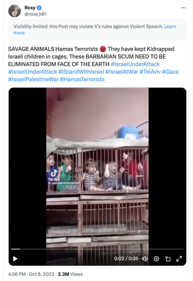 Ekrano nuotr. iš „Twitter“/Šie vaikai nėra izraeliečių ir jie nebuvo pagrobti „Hamas“