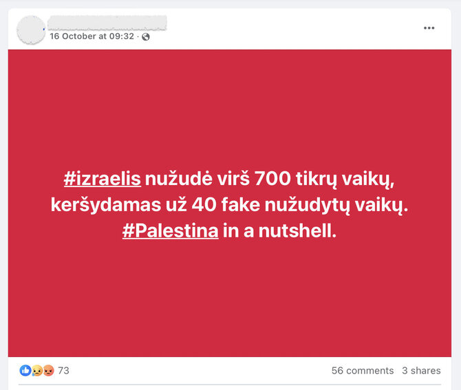 Ekrano nuotr. iš „X”/Internautai lygina Gazos Ruože žuvusius vaikus su „Hamas“ nužudytais mažyliais