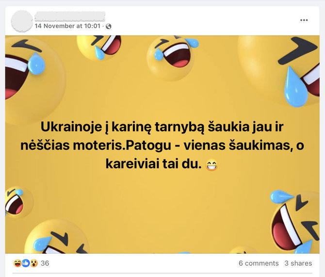 Ekrano nuotr. iš „Facebook“/Nėštumas yra priežastis išvengti karo tarnybos