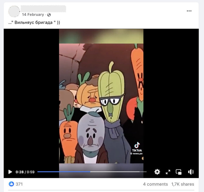 Ekrano nuotr. iš „Facebook“/Lietuvoje įvestas mokestis už sunaudotą itin didelį paviršinio vandens kiekį lyginamas net su animaciniu filmuku