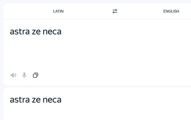 Ekrano nuotr. iš translate.yandex.com/Viena vertimo programa tokios frazės visai neišverčia