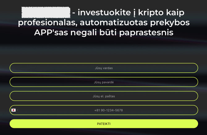 Ekrano nuotr./Straipsnyje apie dingusį vaikiną viliojama investuoti į kriptovaliutas 