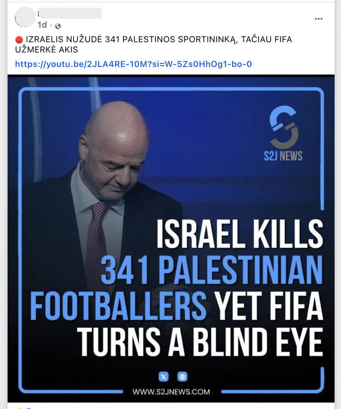 Ekrano nuotr. iš „Facebook“/Kiek iš tiesų žuvo Palestinos futbolininkų, pasakyti sunku - viešai skelbiama tik padrika informacija