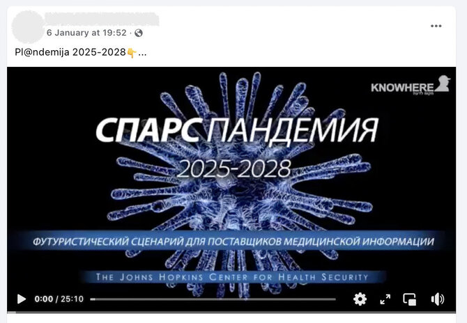 Ekrano nuotr. iš „Facebook“/Įraše minimas hipotetinis scenarijus, ne konkrečios pandemijos planas
