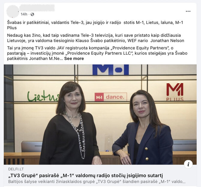 Ekrano nuotr. iš „Facebook“/„Naujiena“ apie „M-1“ pirkimą (kuris taip ir neįvyko) yra dvejų metų senumo