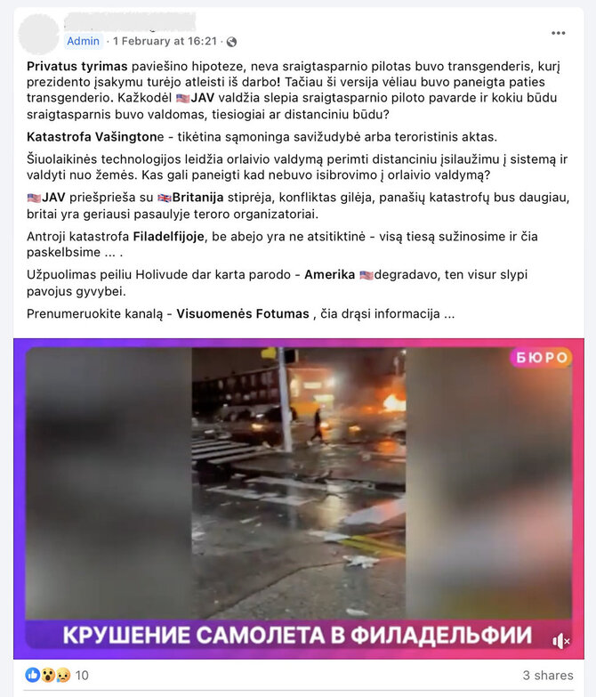 Ekrano nuotr. iš „Facebook“/Internautai susiejo dvi vieną po kitos įvykusias orlaivių katastrofas ir patys ėmė ieškoti priežasčių