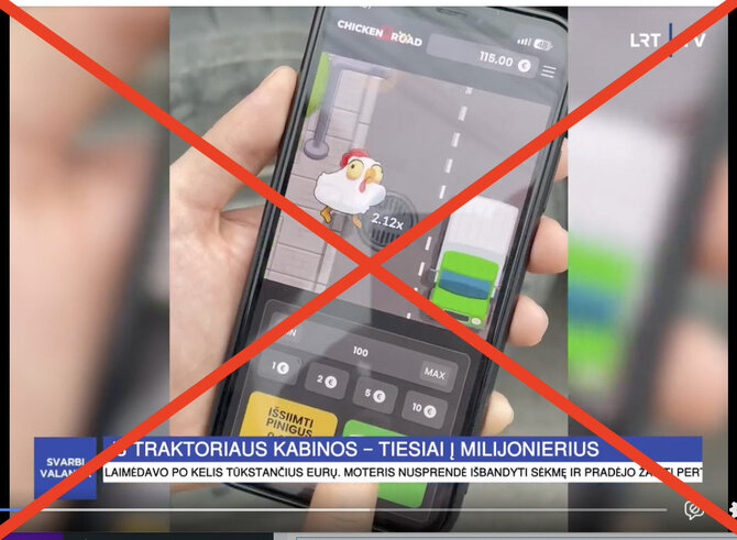 Ekrano nuotr. iš „Facebook“/„Reportažu“ bandoma sudaryti įspūdį, neva LRT televizijos eteryje pasakota apie žaidime laimėtą milijoną