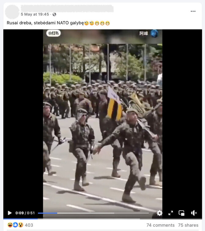 Ekrano nuotr. iš „Facebook“/Vaizdo įraše matomi ne NATO narės, o Brazilijos kariai