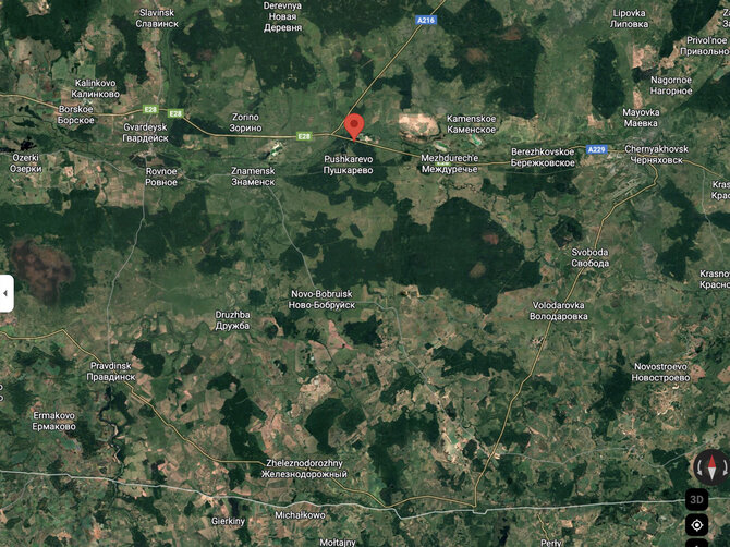 Ekrano nuotr. iš „Google Maps“/Internautai išsiaiškino, kad raketos greičiausiai buvo nufilmuotos netoli Lenkijos sienos