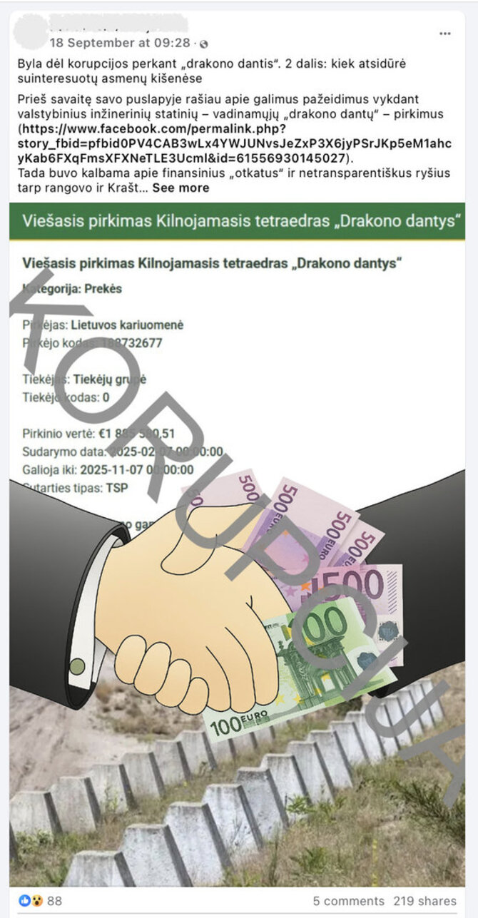 Internete skelbiama daugiau nei 10 kartų padidinta „drakono dantų kaina“